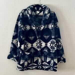Vintage Lauren Ralph Lauren Fleece Sherpa LRL Aztec Tribal Jacket Size M / L